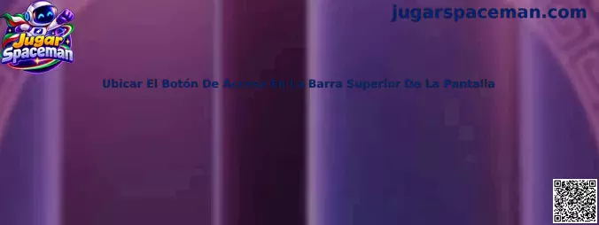 Guía visual para ubicar el botón de acceso en la barra superior al Jugar Spaceman